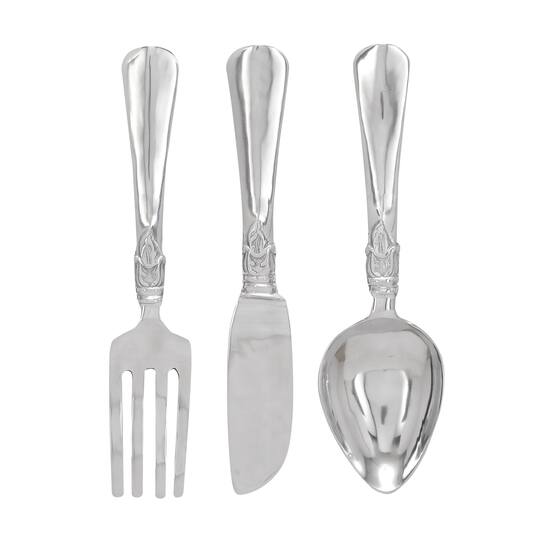 23" Silver Aluminum Traditional Wall Décor Set, 3ct.